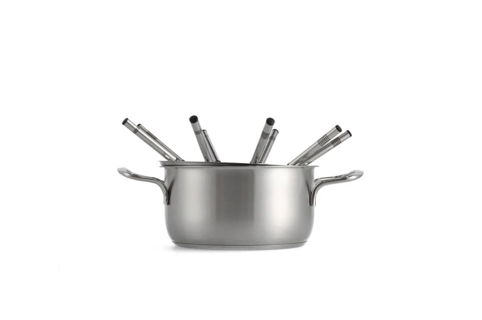 Mauviel 1830 Fondue Set silber Metall B/H/L: ca. 27x20x27 cm