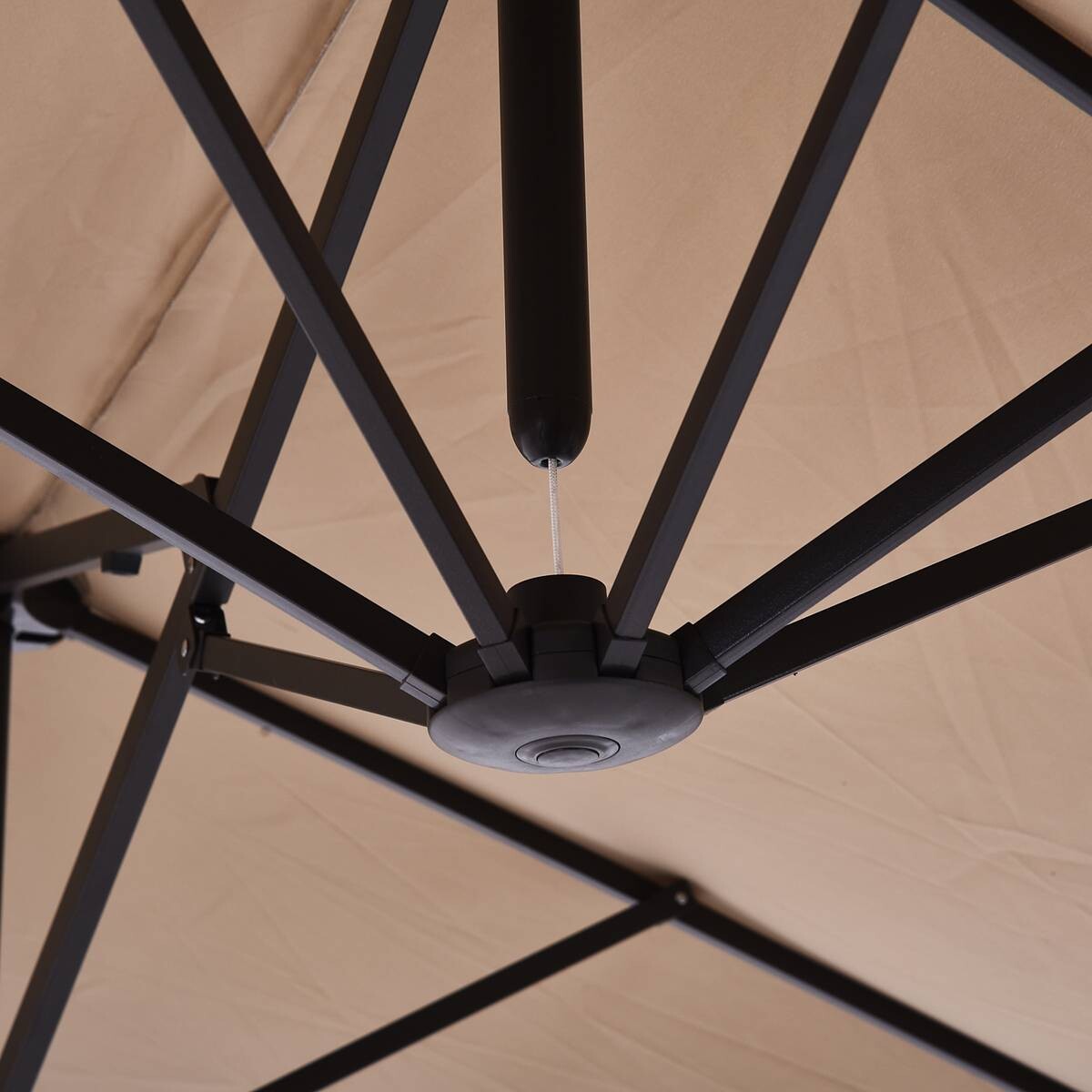 Outsunny Marktschirm café braun Metall B/H/L: ca. 270x240x460 cm