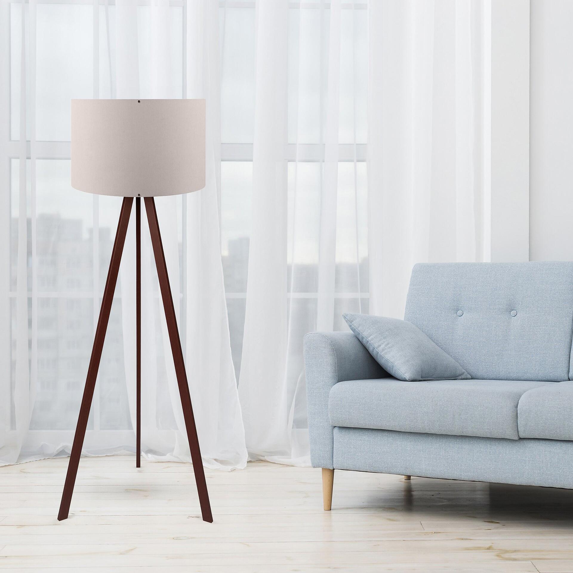 Opviq Stehleuchte braun PVC MDF B/H/T/L/D: ca. 38x140x38x38x38 cm E27 1 Brennstellen