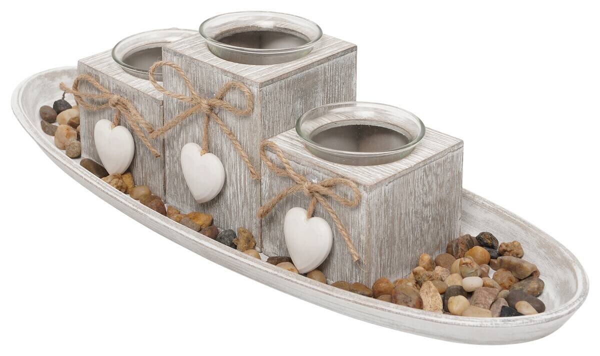 Teelichthalterset natur Holz