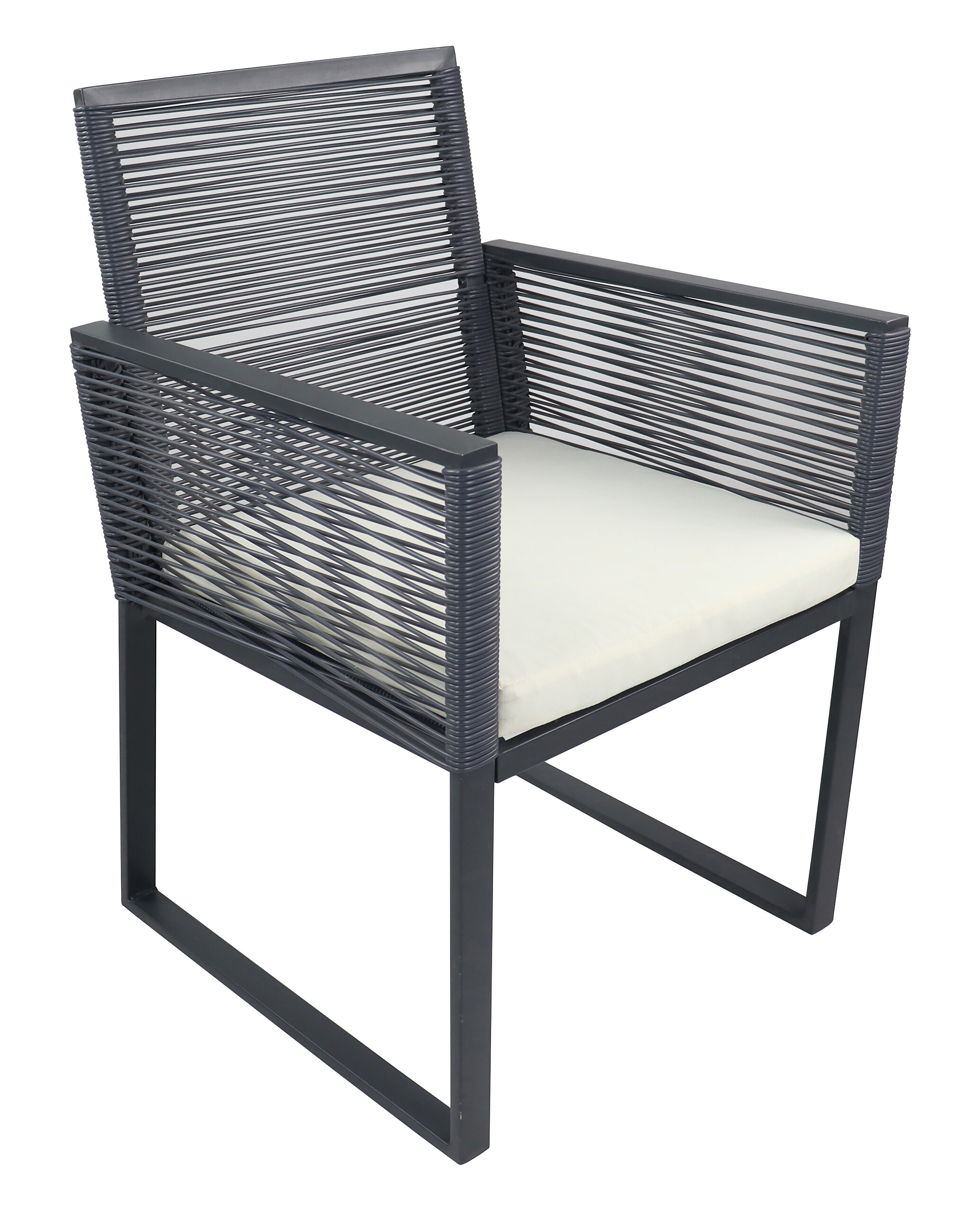 VCM Gartensitzgruppe Fidola schwarz Polyrattangeflecht B/H/L: ca. 53x86x53 cm