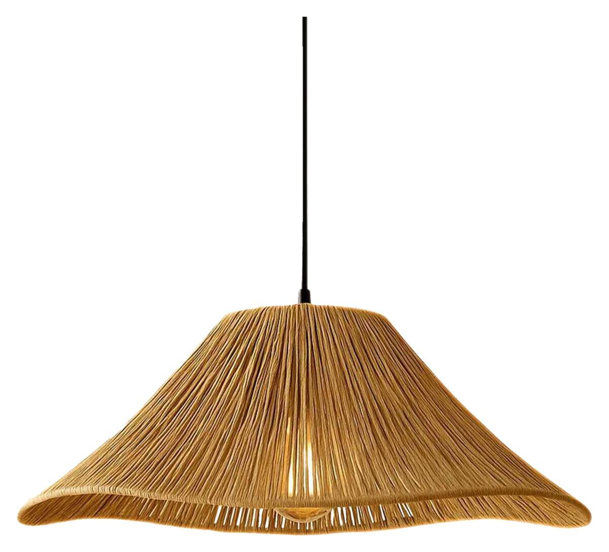 Opviq Pendelleuchte beige Kunststoff B/T/L: ca. 40x40x40 cm E27 1 Brennstellen