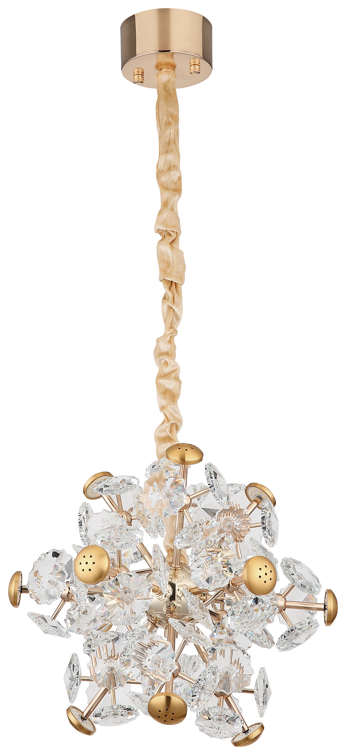 GLOBO Pendelleuchte gold klar Metall Glas H/D: ca. 120x40 cm 1.0 Brennstellen