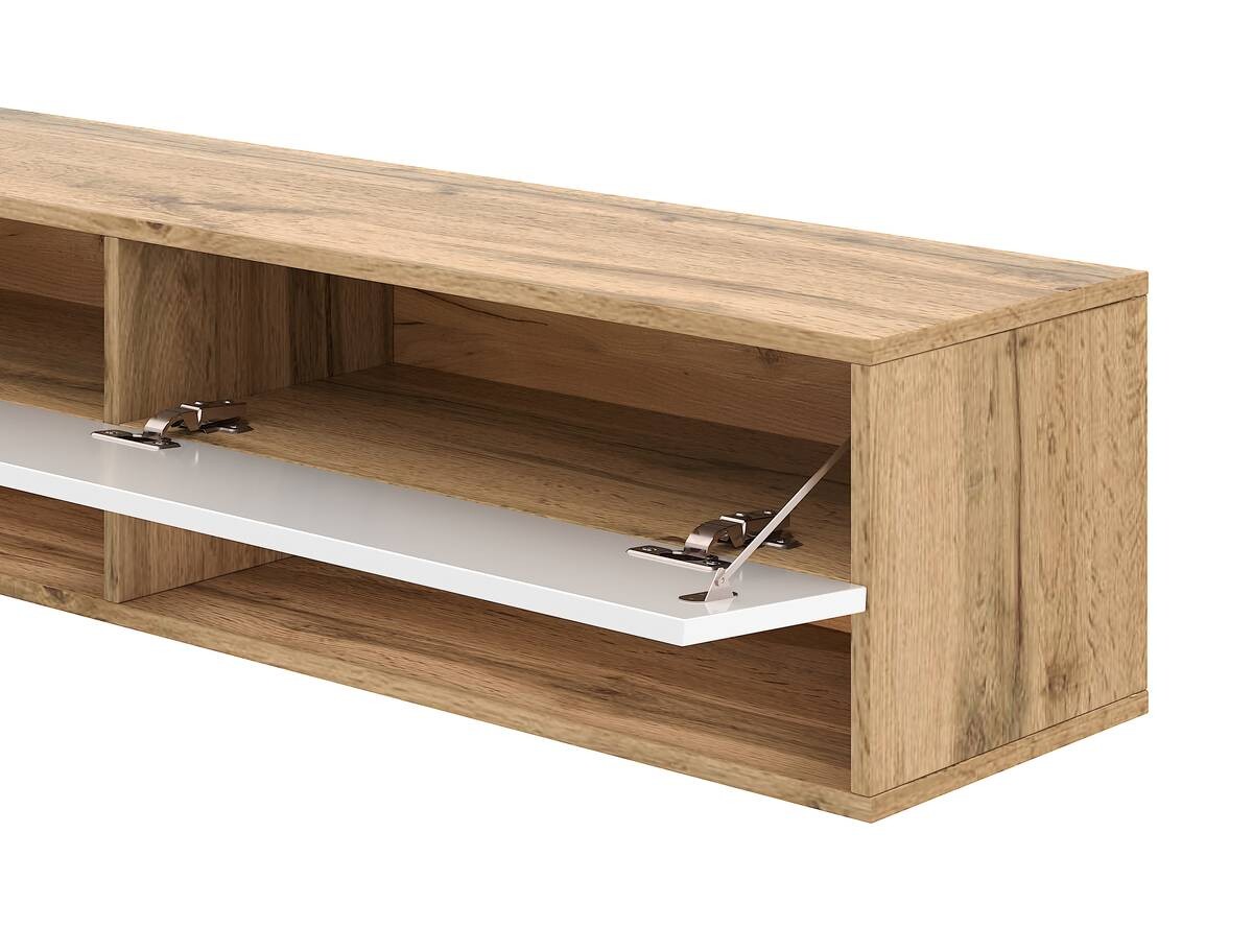 TV-Lowboard TV LOWBOARD DERBY 100 Eiche Wotan Nachbildung weiß glänzend B/H/T: ca. 100x32,5x31,5 cm