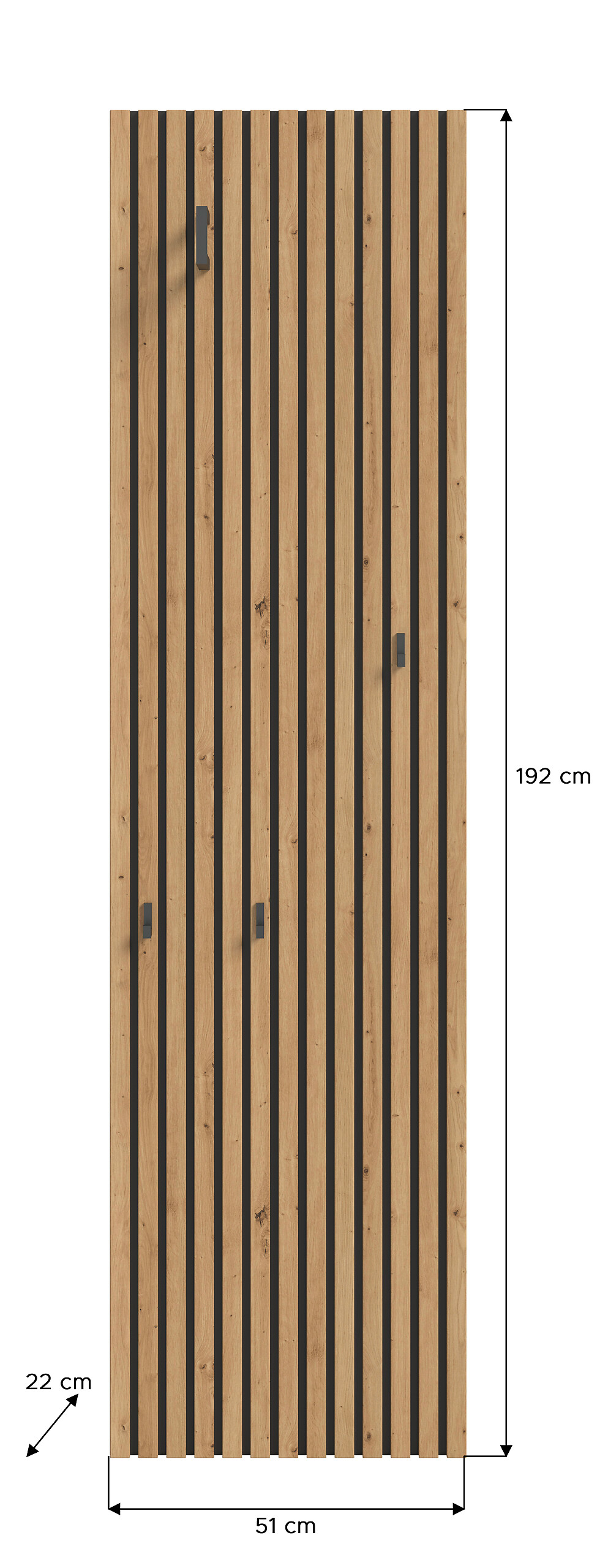 Garderobenpaneel Delton Eiche Artisan Nachbildung B/H/T: ca. 51x192x22 cm