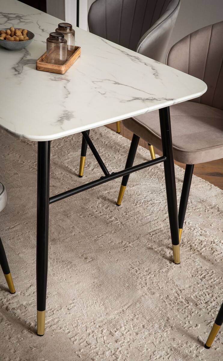 Esstisch weiß Marmor Optik B/H/T: ca. 160x76x80 cm