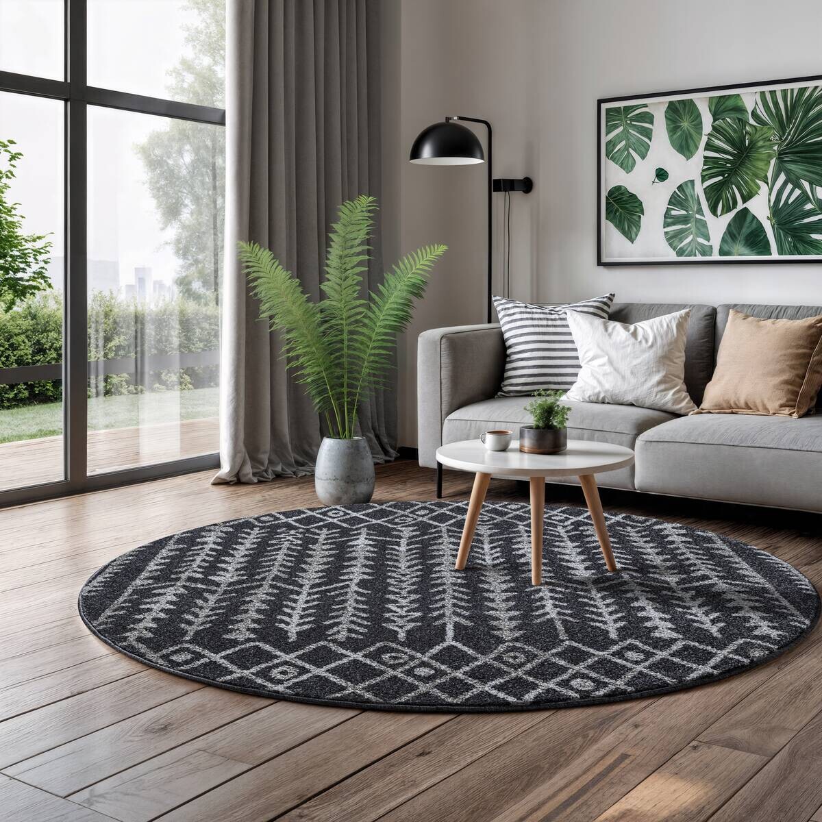 Sanat Teppich schwarz B/L: ca. 120x120 cm