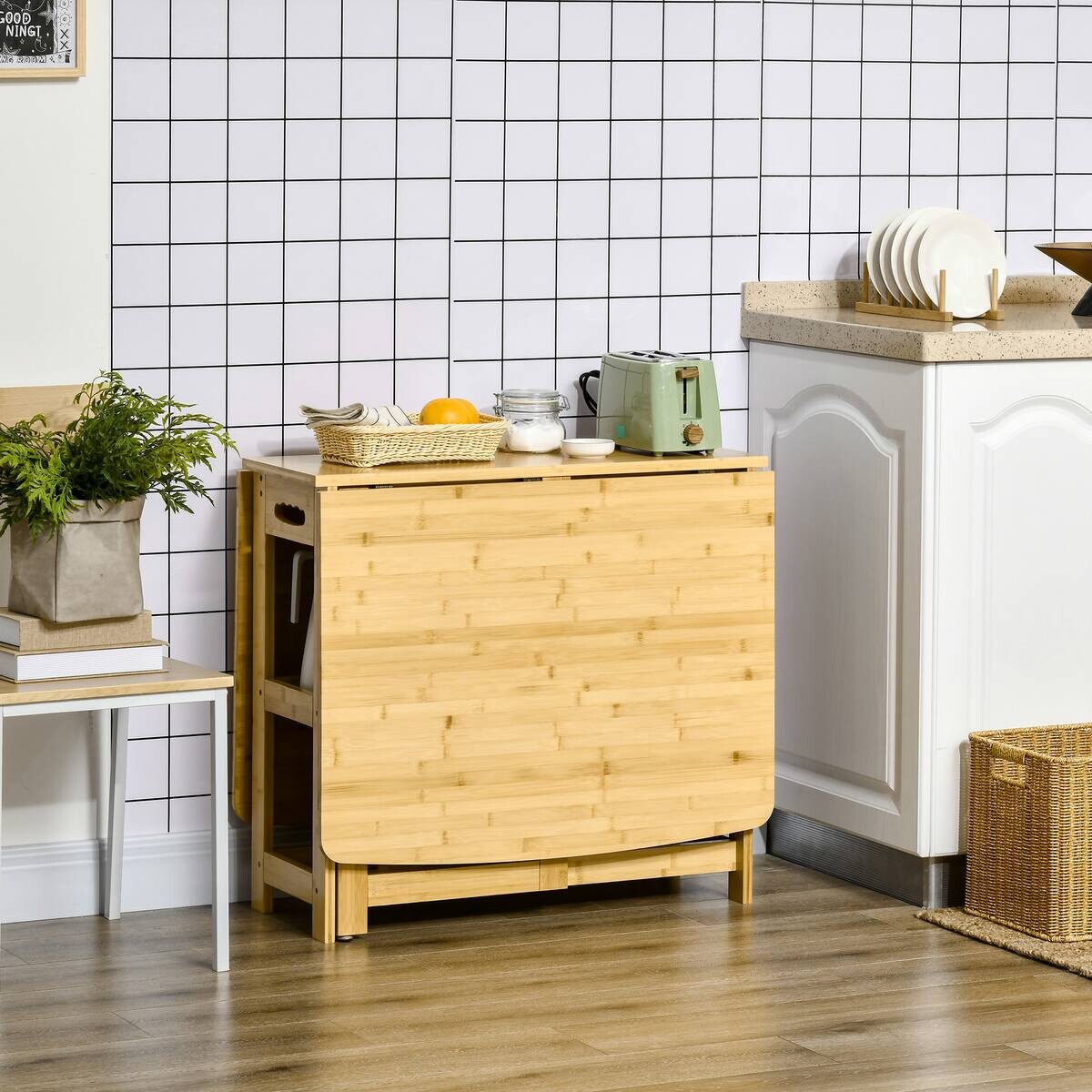 HOMCOM Klapptisch natur Bambus B/H/L: ca. 80x149,5x73,5 cm