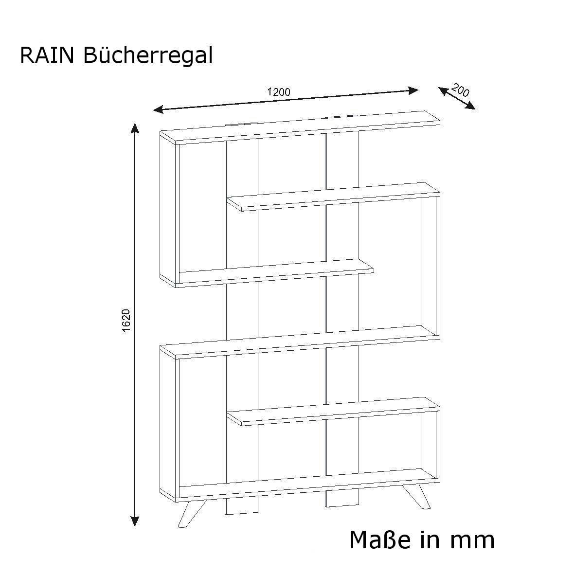 Regal Rain weiß walnuss Nachbildung B/H/T: ca. 120x162x20 cm
