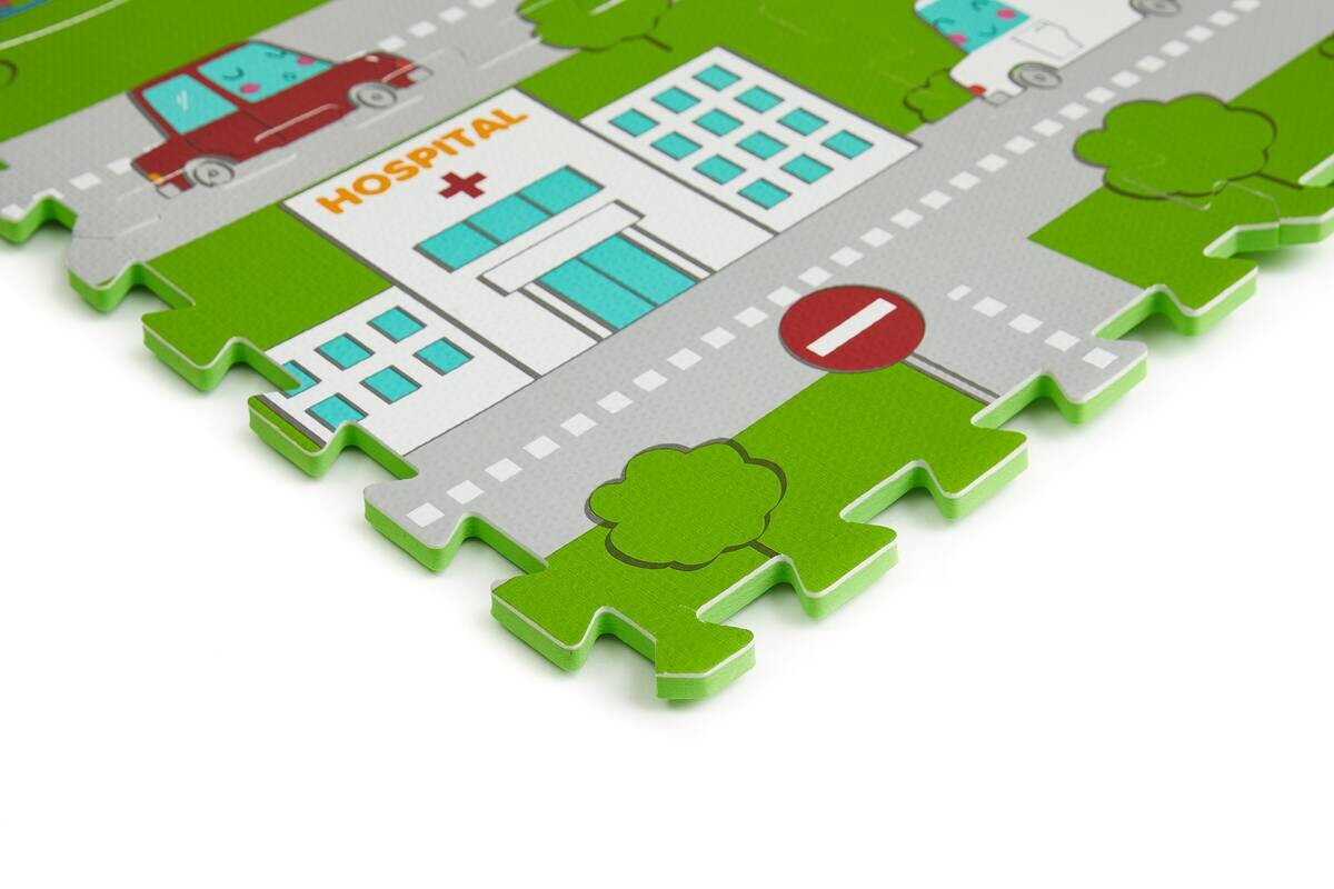 Puzzlematte Straßen bunt B/H/L: ca. 90x1x90 cm