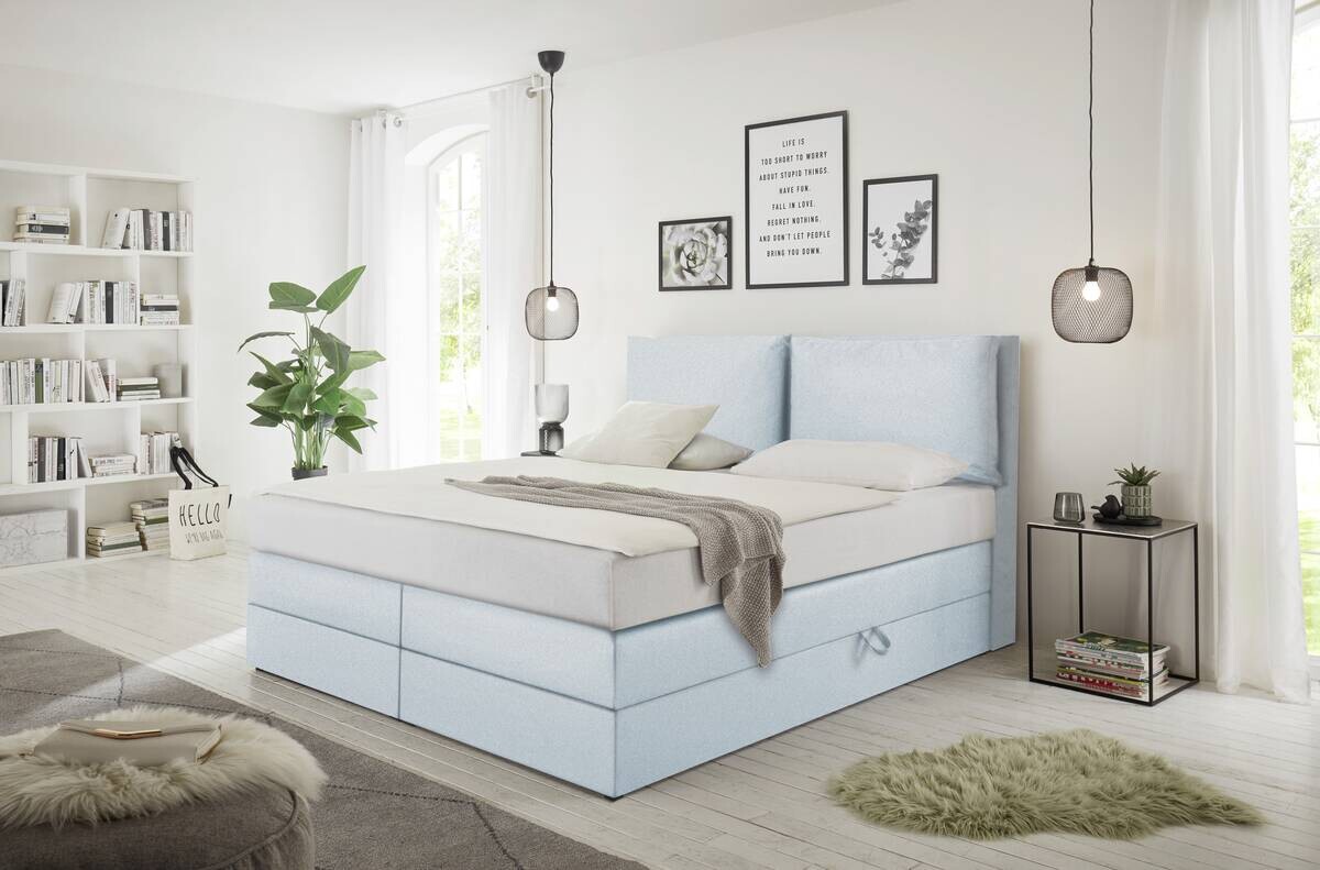 Boxspringbett Lissy hellblau Liegefläche B/L: ca. 160x200 cm Boxspringbett Lissy hellblau Liegefläche B/L: ca. 160x200 cm