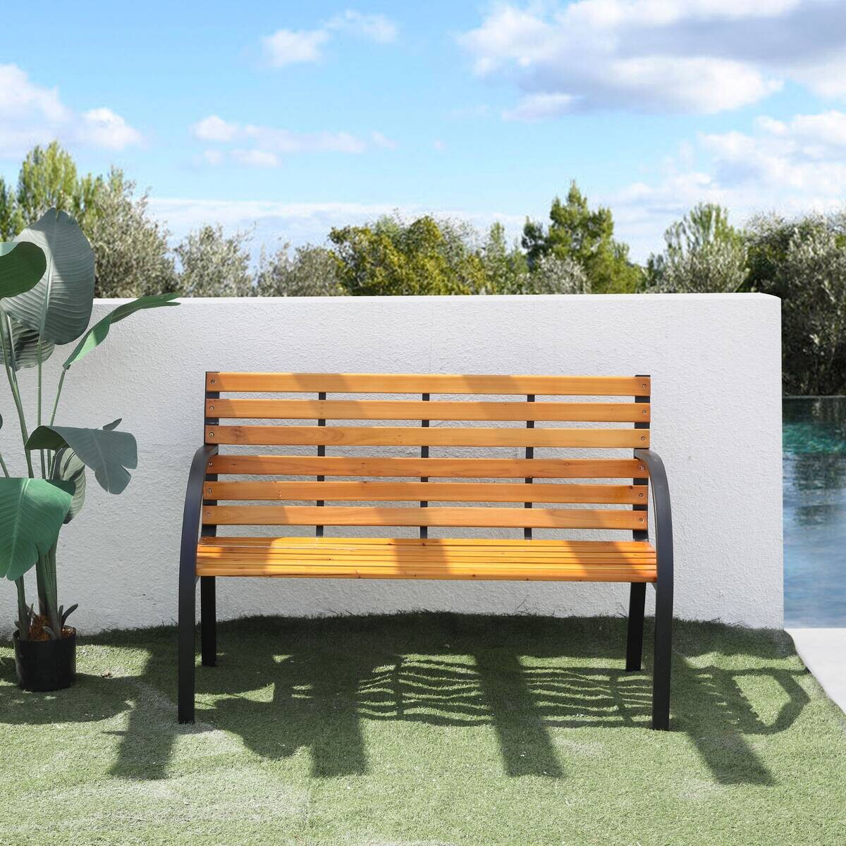 AXI Outdoor Living Gartenbank Otis braun Metall B/H/L: ca. 60x83x122 cm