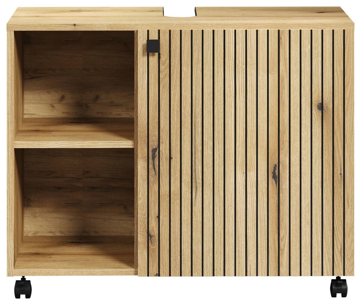 Waschbeckenunterschrank Pure Bliss Eiche Evoke Oak Nachbildung schwarz B/H/T: ca. 80x64x42 cm