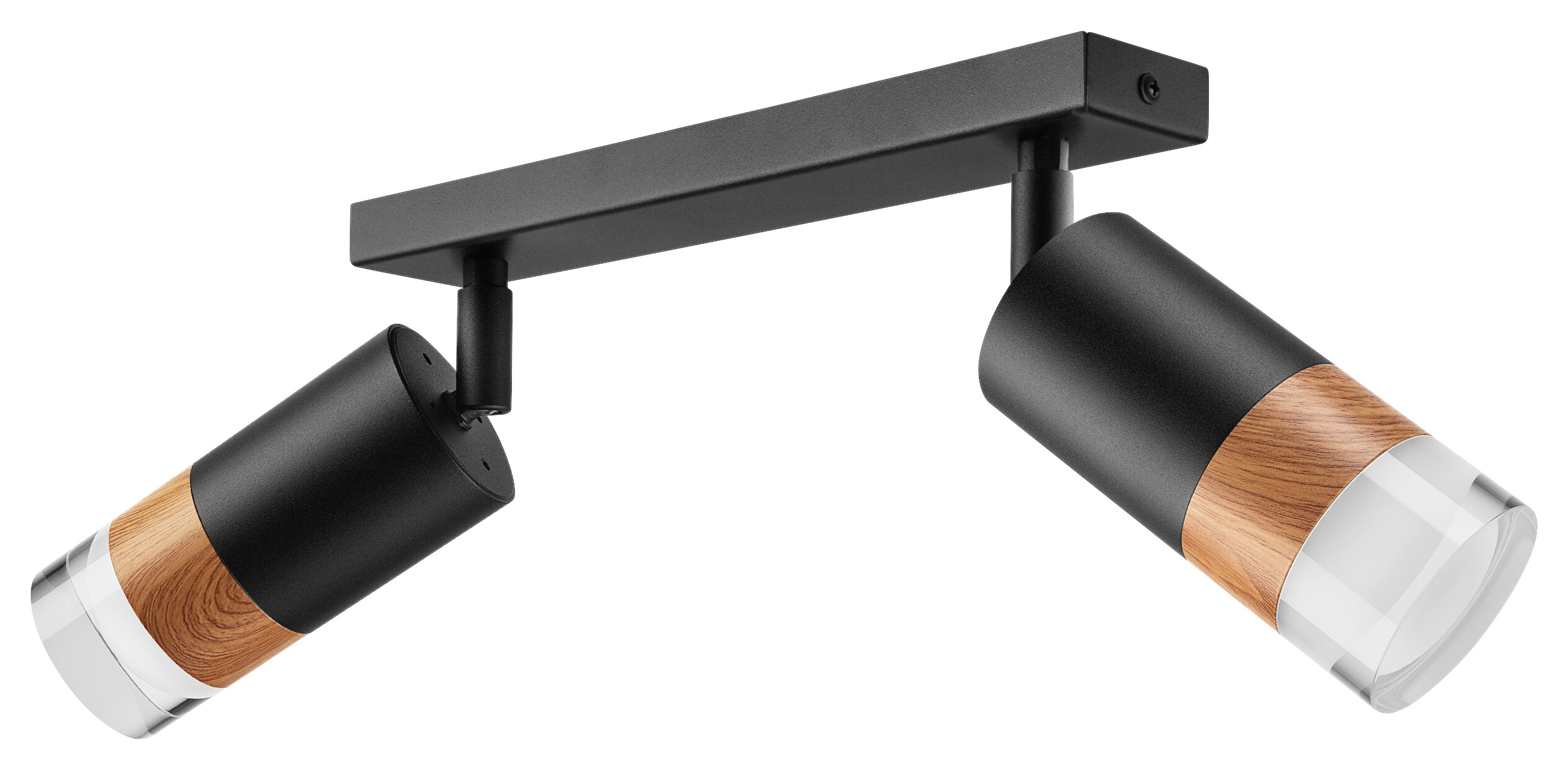 Lamkur Deckenleuchte schwarz Glas Stahl B/H/L: ca. 8x19x30 cm 2 Brennstellen