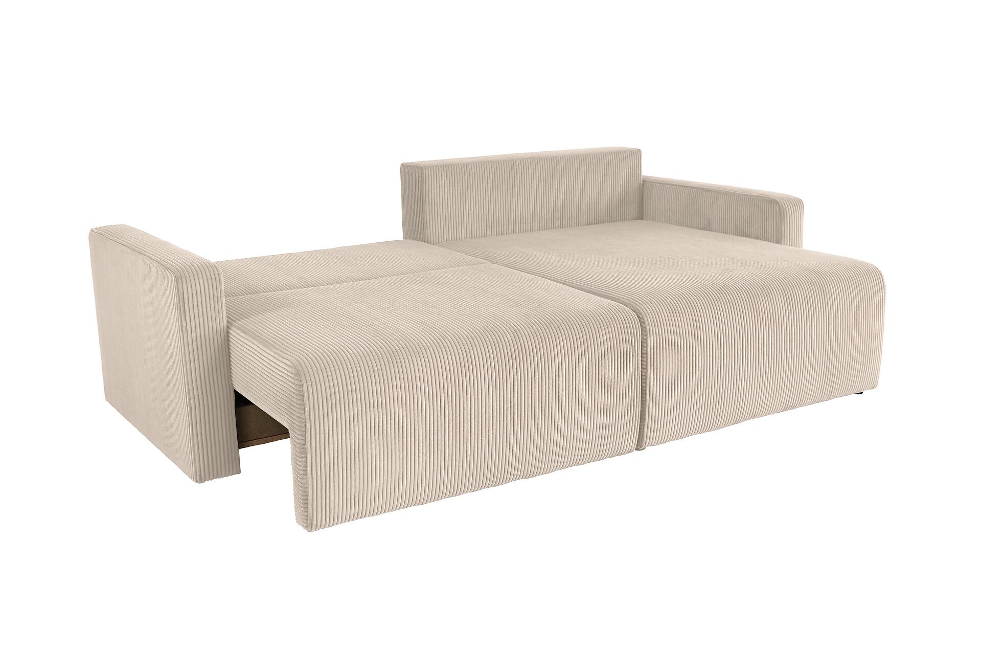 Ecksofa mit Bettfunktion und Bettkasten Microfaser B/H/T: ca. 227x92x146 cm