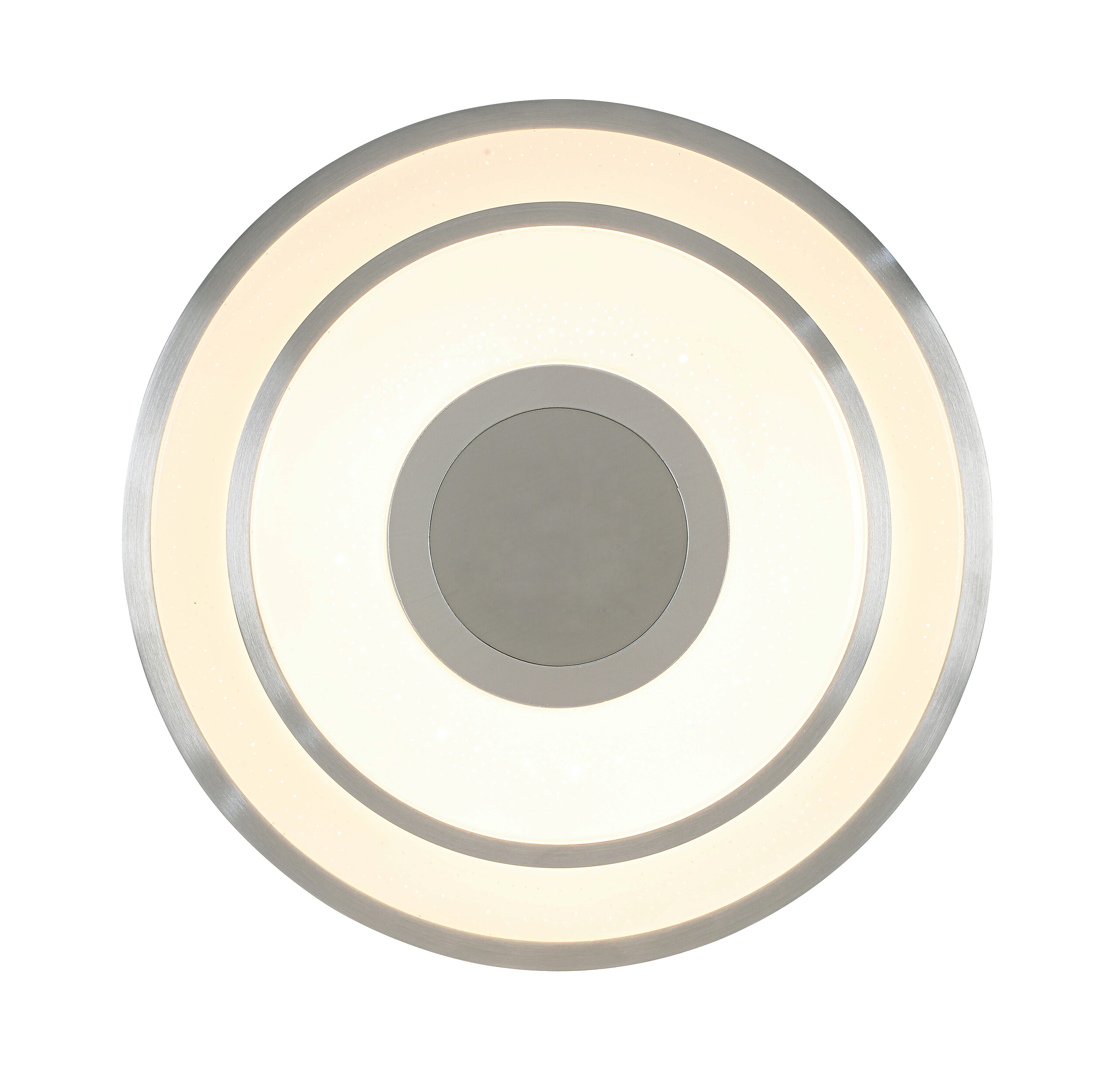 Nolo LED Deckenleuchte Chrom weiß Kunststoff Metall B/H/L: ca. 38x7,5x38 cm 2 Brennstellen