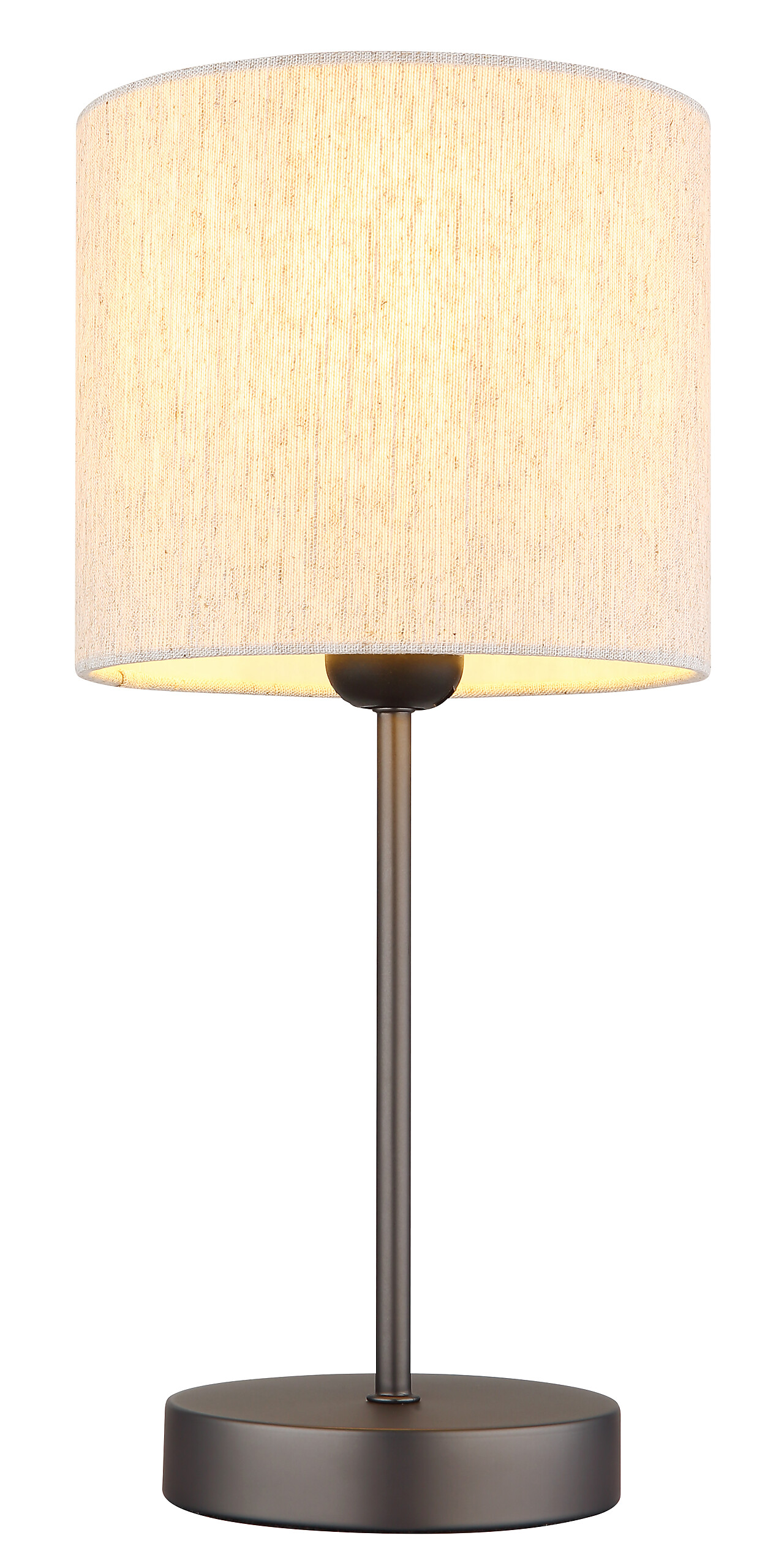 GLOBO Tischleuchte schwarz Leinen Metall H/D: ca. 37x17 cm E27 1 Brennstellen