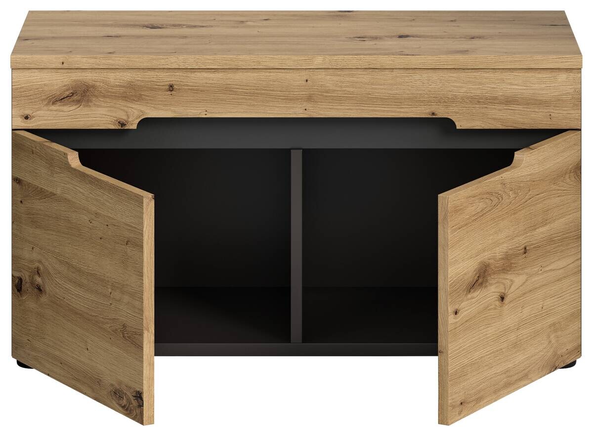 Sitzbank CANU edles Basaltgrau Nachbildung Eiche Artisan Nachbildung B/H/T: ca. 80x45x37 cm