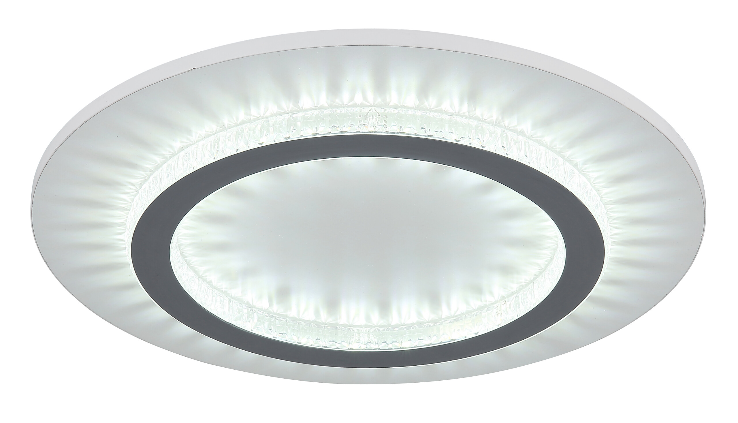 GLOBO LED-Deckenleuchte weiß hellgrau klar Metall Kunststoff H/D: ca. 5,5x35 cm 1 Brennstellen