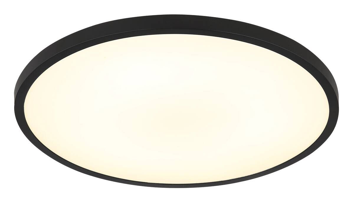 GLOBO Deckenleuchte Opal mattschwarz Kunststoff H/D: ca. 3,5x30 cm 1 Brennstellen