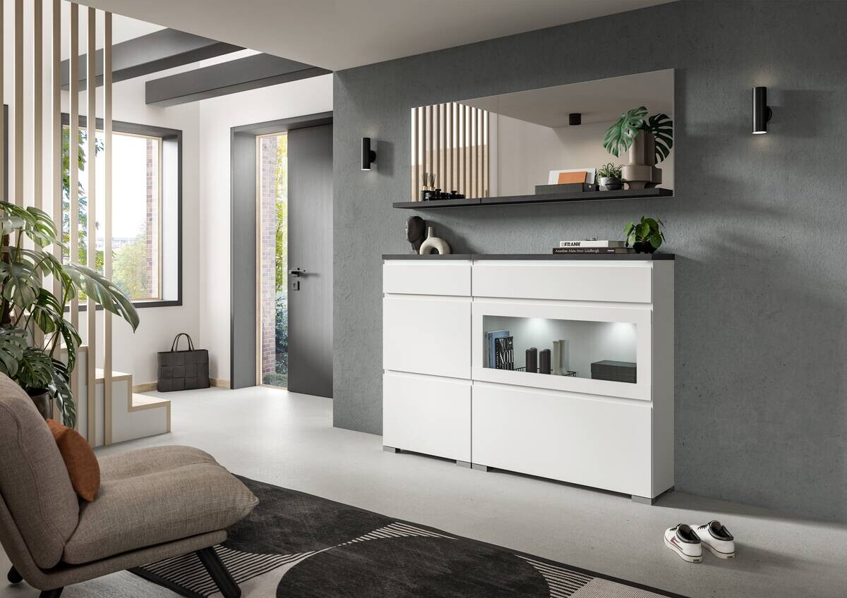 Schuhschrank Shoelove weiß grau B/H/T: ca. 95x109x27 cm Schuhschrank Shoelove weiß grau B/H/T: ca. 95x109x27 cm