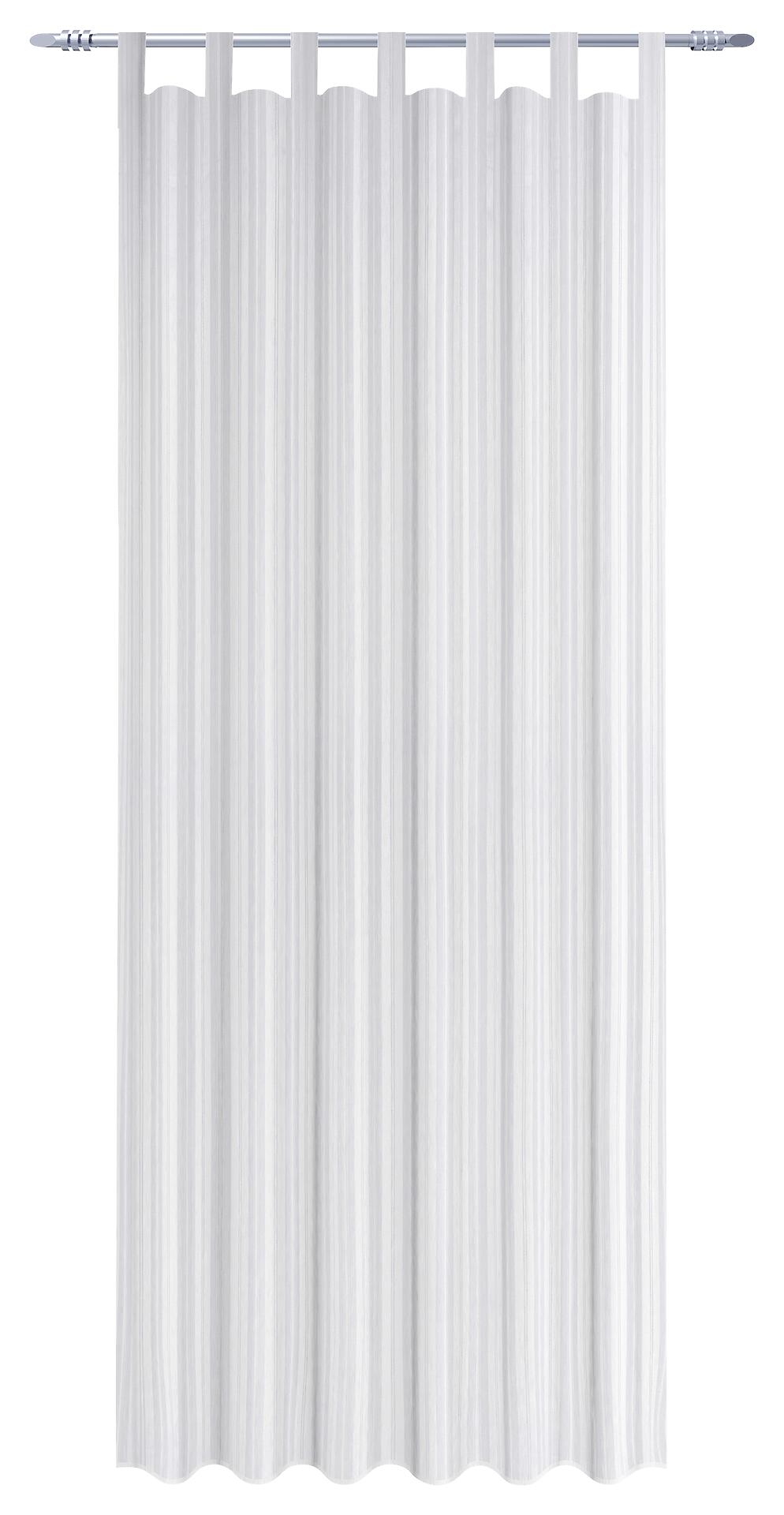 Schlaufenvorhang New Stripe weiß B/L: ca. 140x175 cm