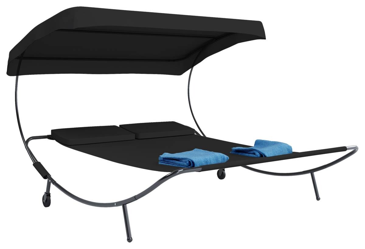 VCM Doppelliege Bindox schwarz Kunststoff B/H/T: ca. 130x137x200 cm