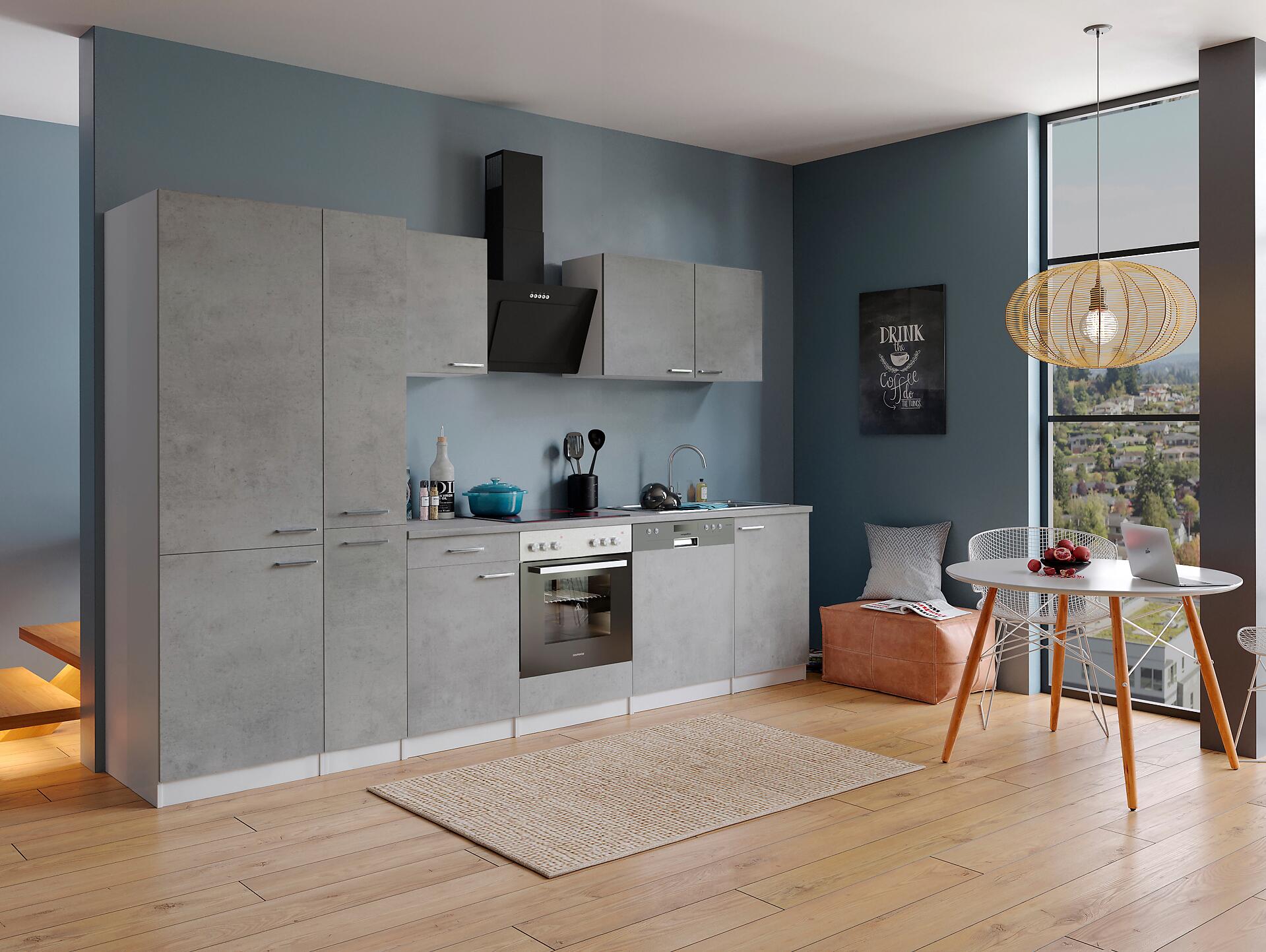 Respekta Küchenblock Malia Beton Optik B/H/T: ca. 310x200x60 cm