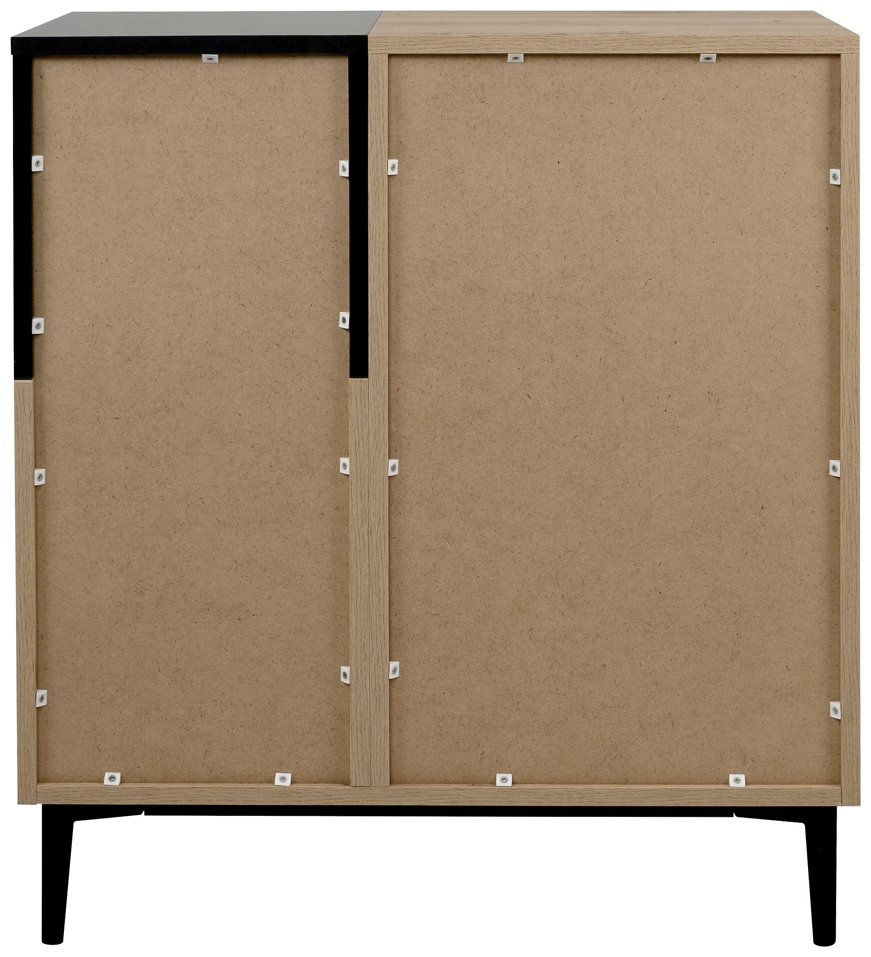 Kommode Nola Eiche Artisan Nachbildung schwarz B/H/T: ca. 80x90x42 cm