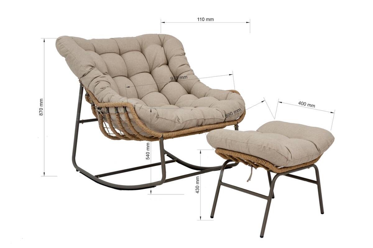 POCOline Gartenstuhl braun Stahl