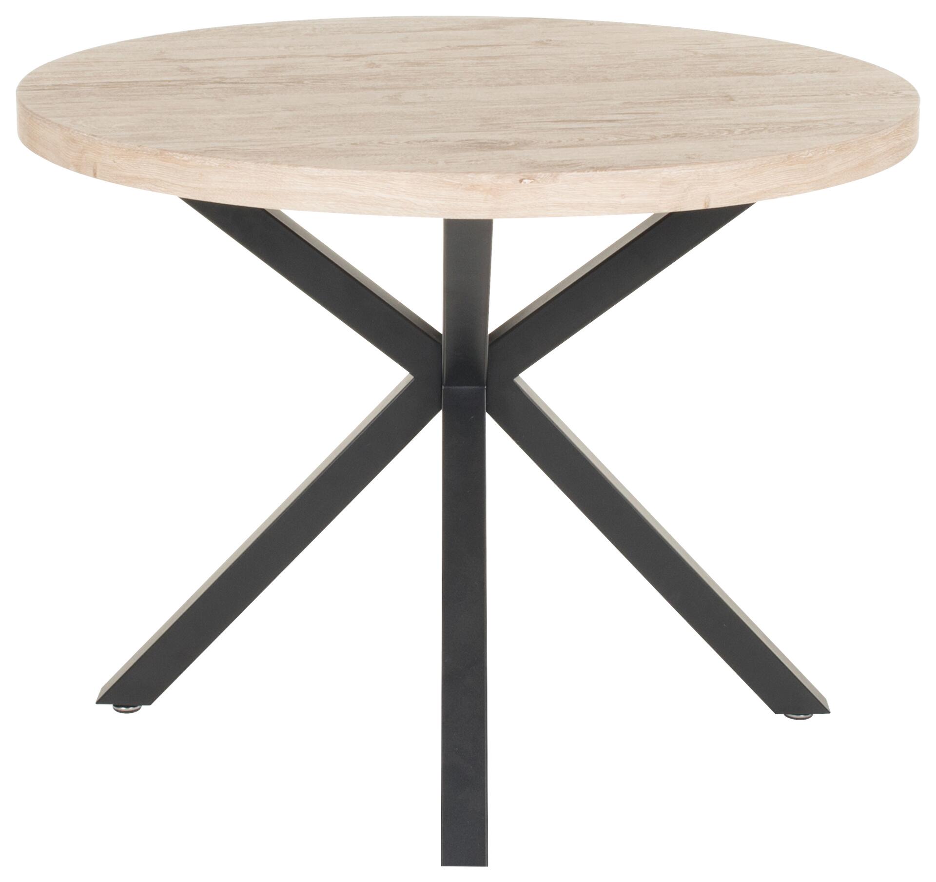 Esstisch Damira Eiche Wildeiche hell Nachbildung schwarz D: ca. 100 cm