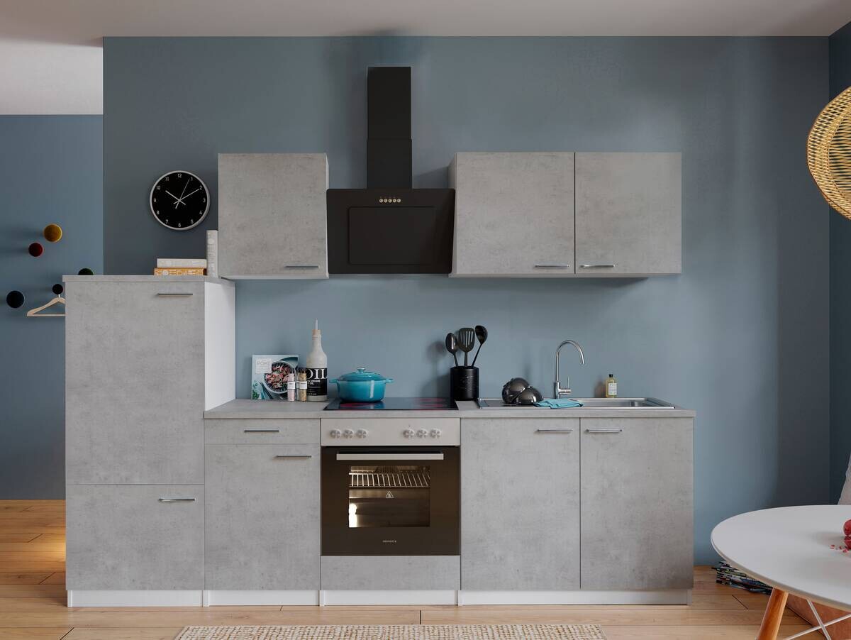 Respekta Küchenblock Malia Beton Optik B/H/T: ca. 270x200x60 cm