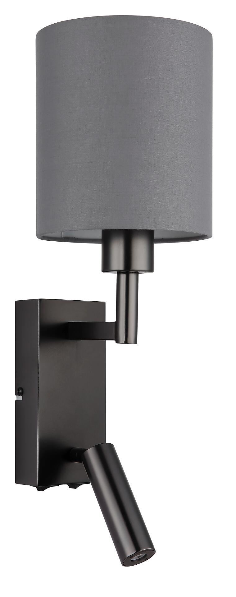 GLOBO Wandleuchte grau schwarz Metall B/H/L: ca. 17x45,5x15 cm E27 2 Brennstellen
