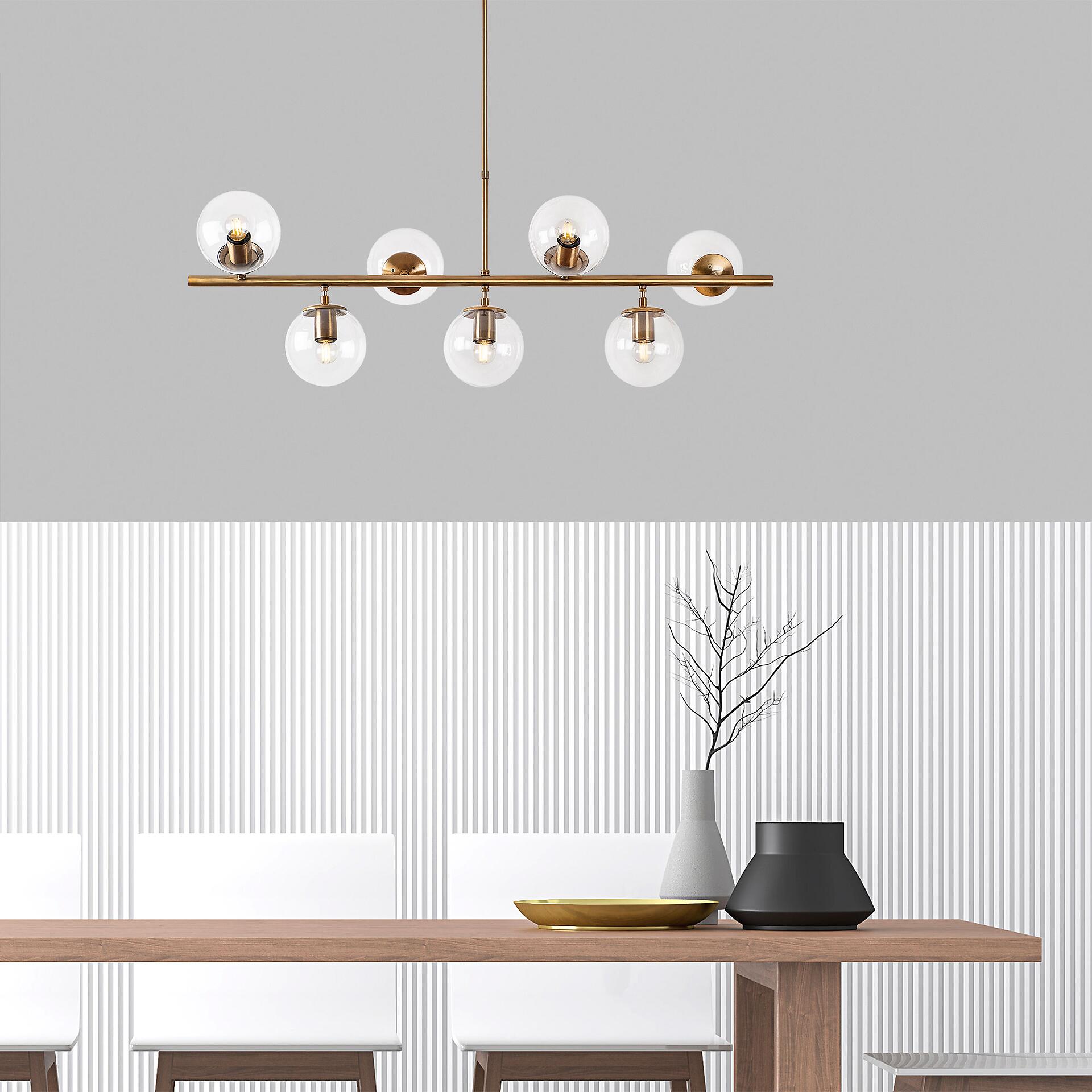 Opviq Deckenleuchte Fazli-10540 Metall B/H/T/L: ca. 113x85x40x113 cm E14 7 Brennstellen