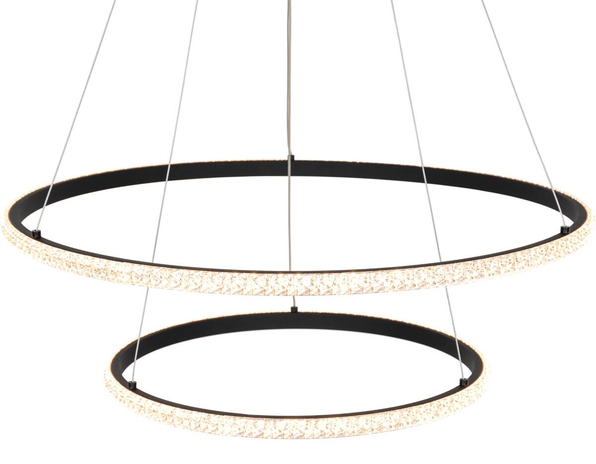 POCOline LED-Pendelleuchte Aletta schwarz Metall Acryl H/D: ca. 120x60 cm