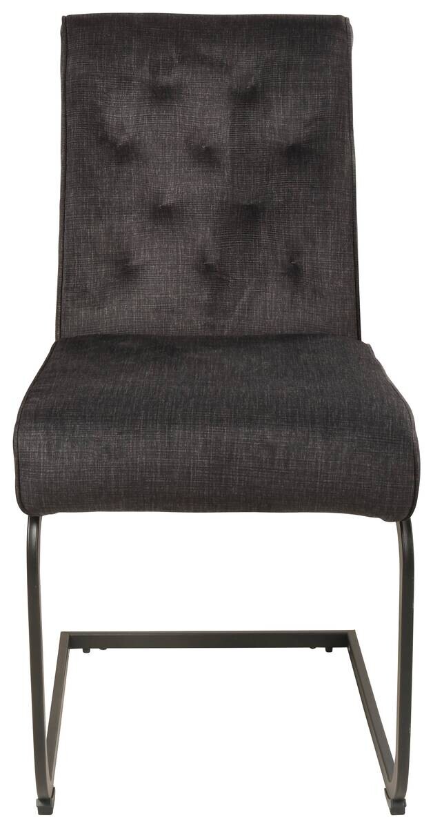 Schwingstuhl Canberra anthrazit schwarz Samtoptik Metall