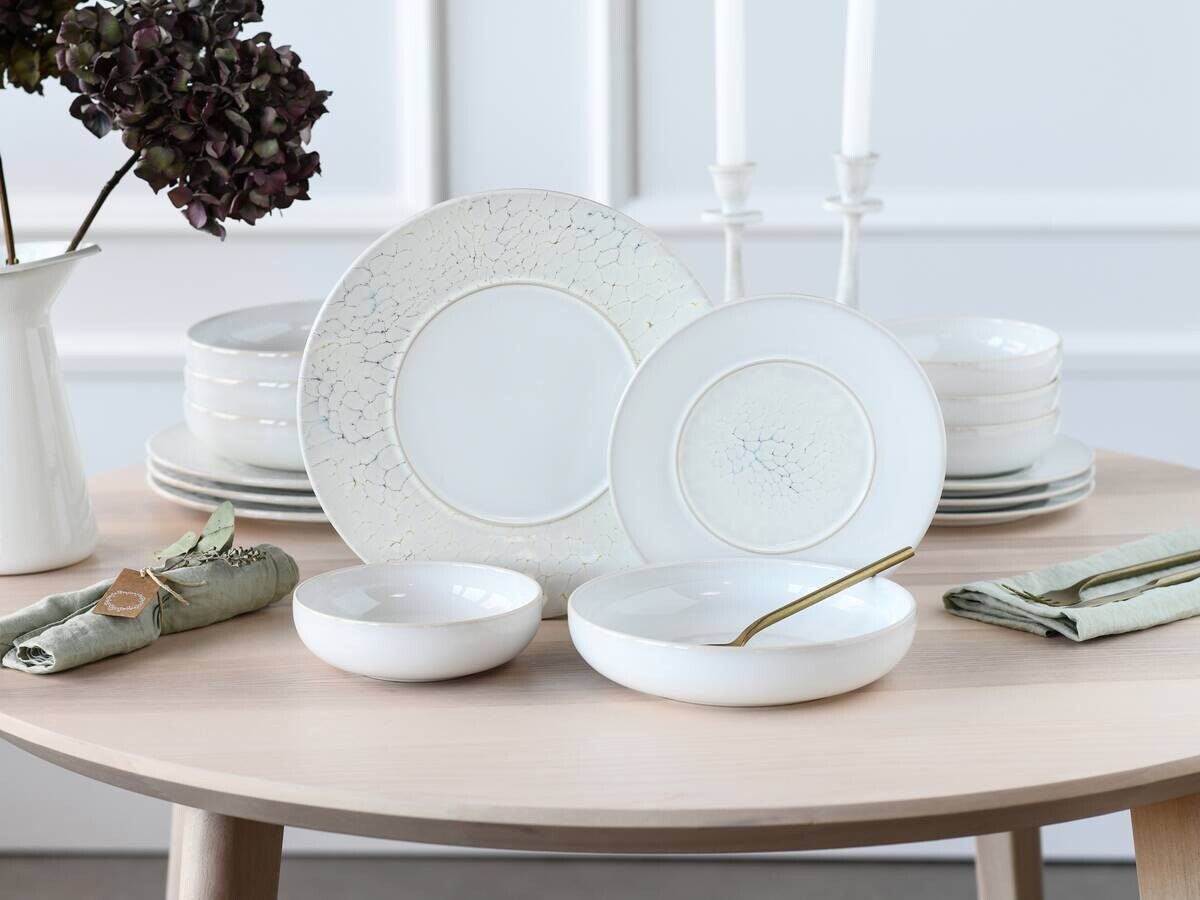 CreaTable Tafelservice Unico Toscania offwhite Steinzeug 16 tlg.