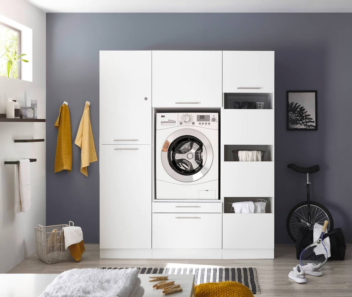 Respekta Hauswirtschaftsraum-Set Clara weiß matt B/H/T: ca. 167,4x200x67,6 cm