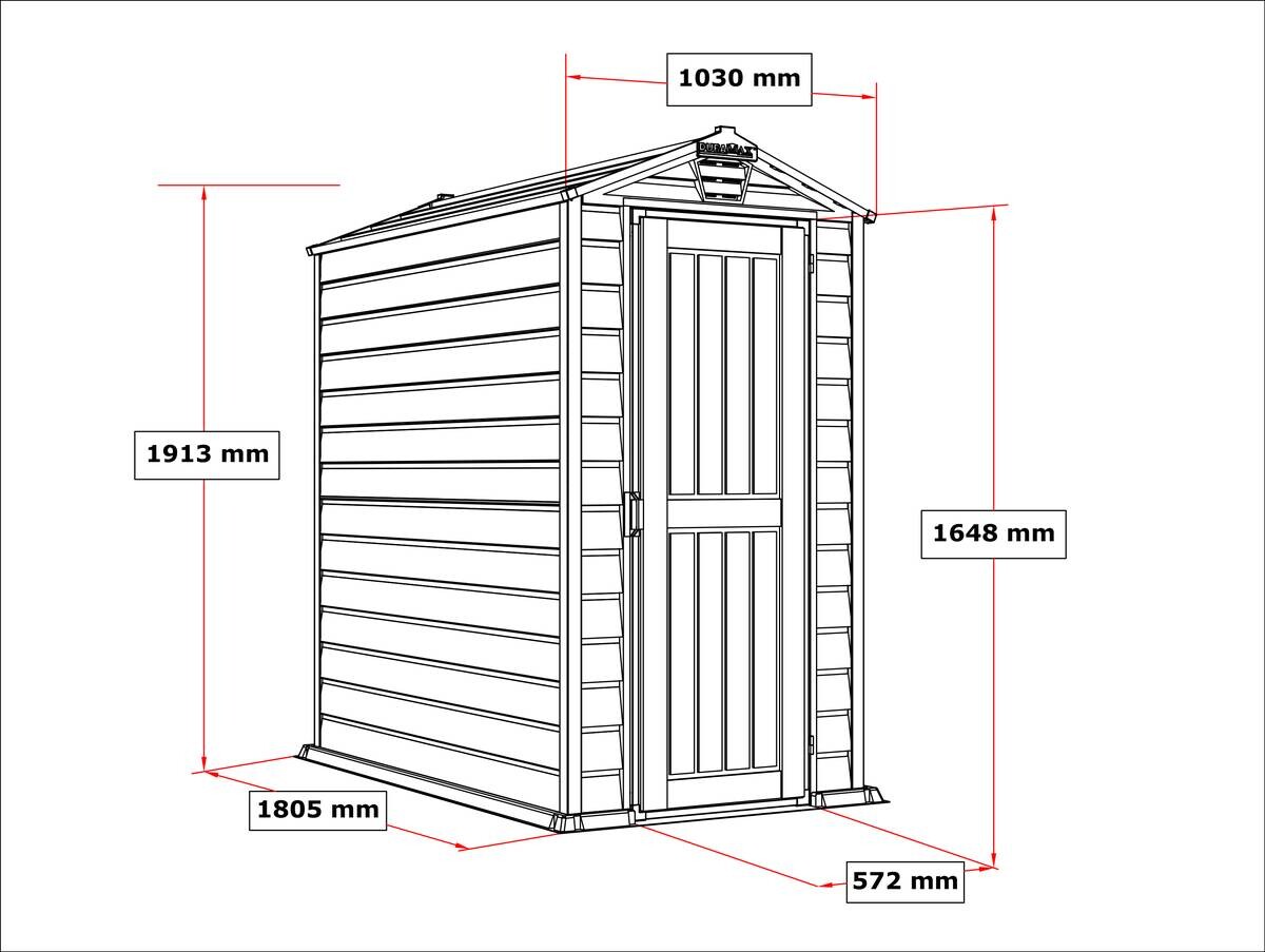 VCM Gerätehaus grau B/H/L: ca. 104x192x180 cm