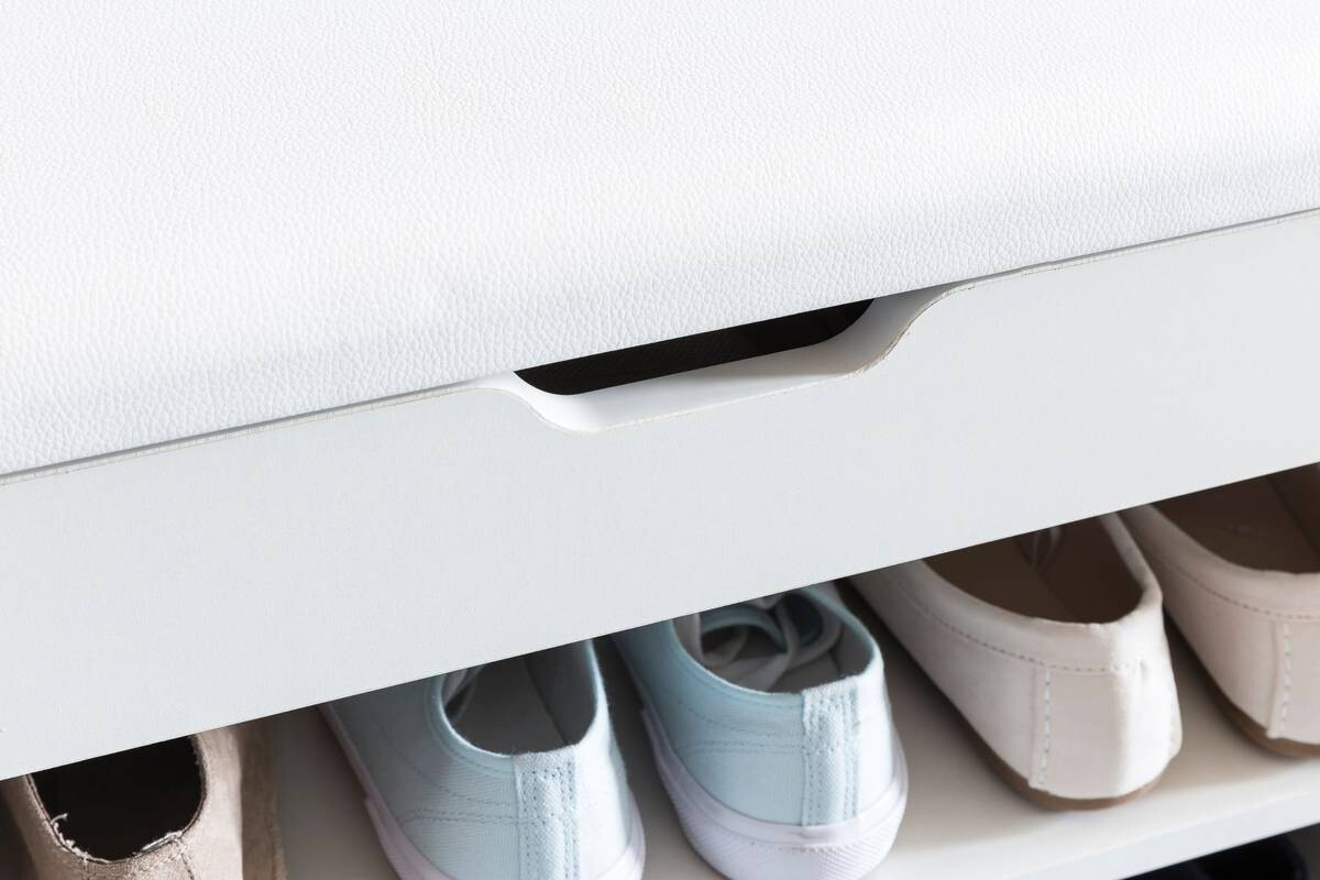 Schuhbank weiß weiß B/H/T: ca. 60x40x30 cm