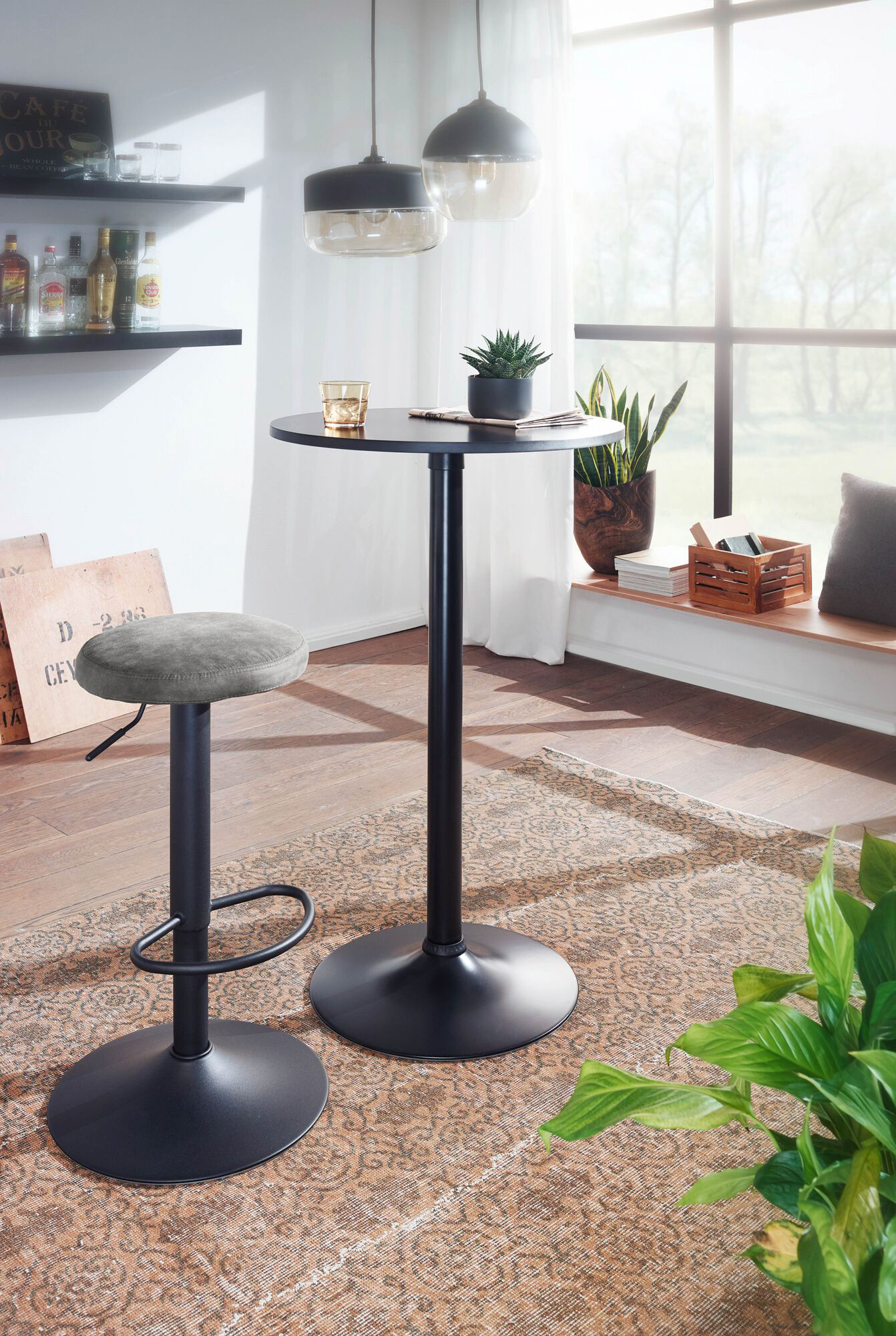 Barhocker grau Polyester B/H/T: ca. 40x79x40 cm Barhocker grau Polyester B/H/T: ca. 40x79x40 cm