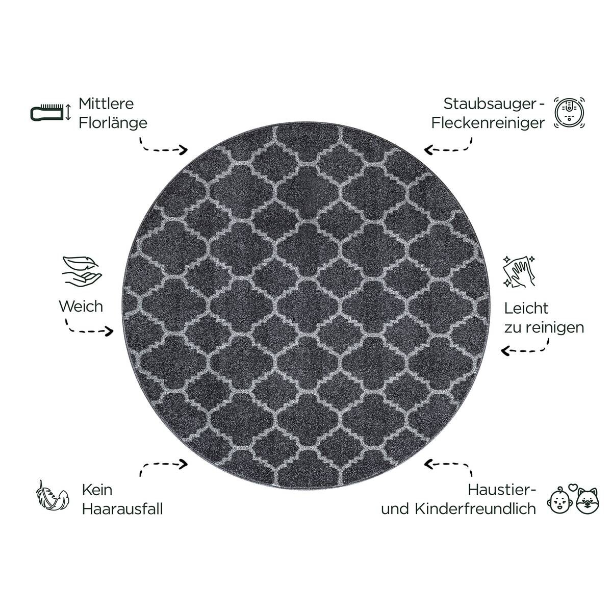 Sanat Teppich schwarz B/L: ca. 200x200 cm