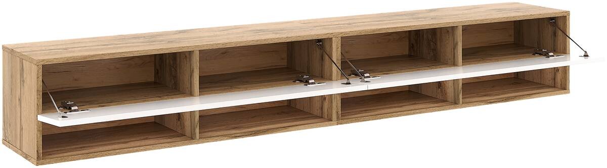 TV-Lowboard TV LOWBOARD DERBY 200 Eiche Wotan Nachbildung weiß glänzend B/H/T: ca. 200x32,5x31,5 cm