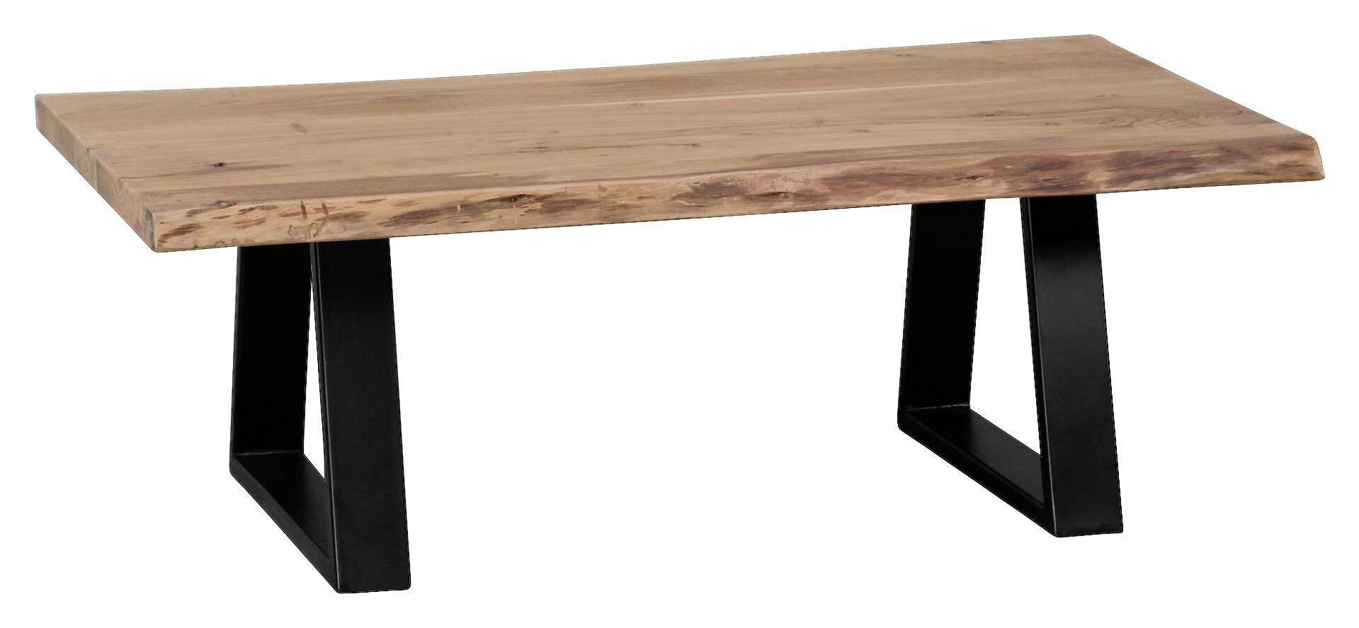 Wohnling Couchtisch natur schwarz Akazie Metall B/H/T: ca. 115x40x61 cm