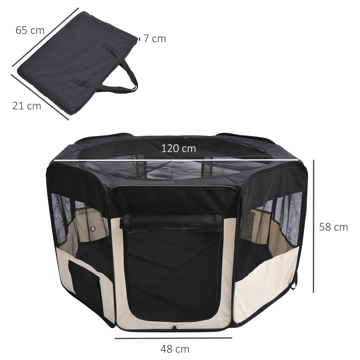 PawHut Welpenauslauf schwarz Polyester