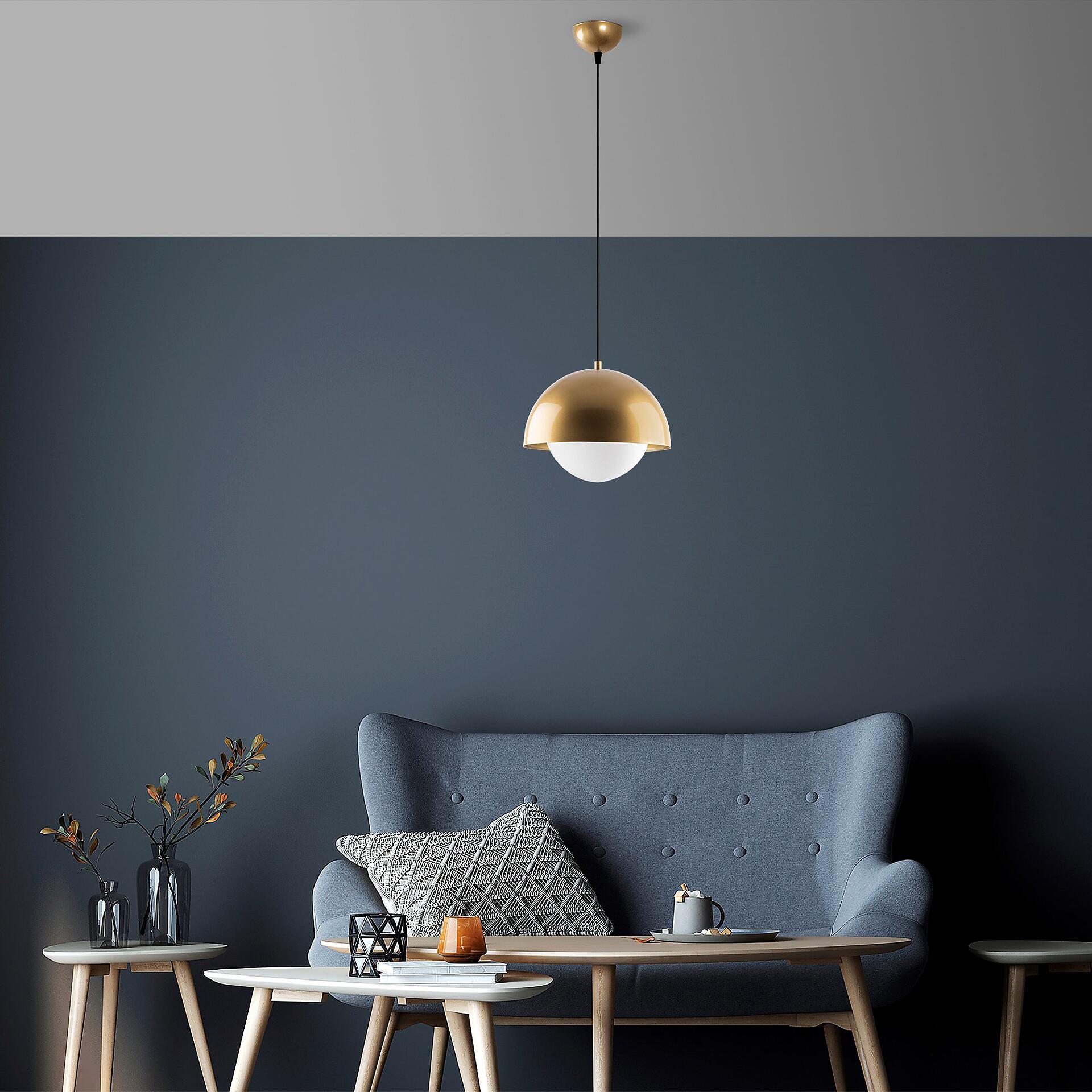 Opviq Pendelleuchte Camgoz-11029 gold Metall Glas B/H/T/L/D: ca. 30x108x30x30x30 cm E27 1 Brennstellen