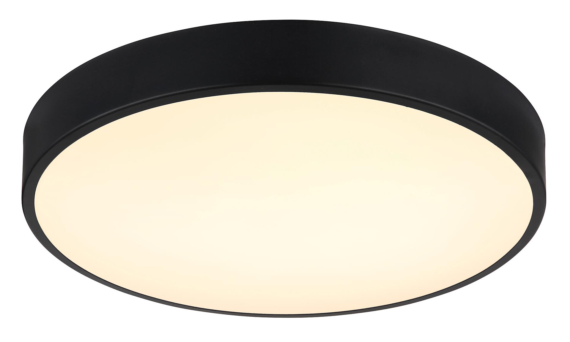 GLOBO LED-Deckenleuchte mattschwarz Opal Kunststoff Metall H/D: ca. 7x37,8 cm 1 Brennstellen