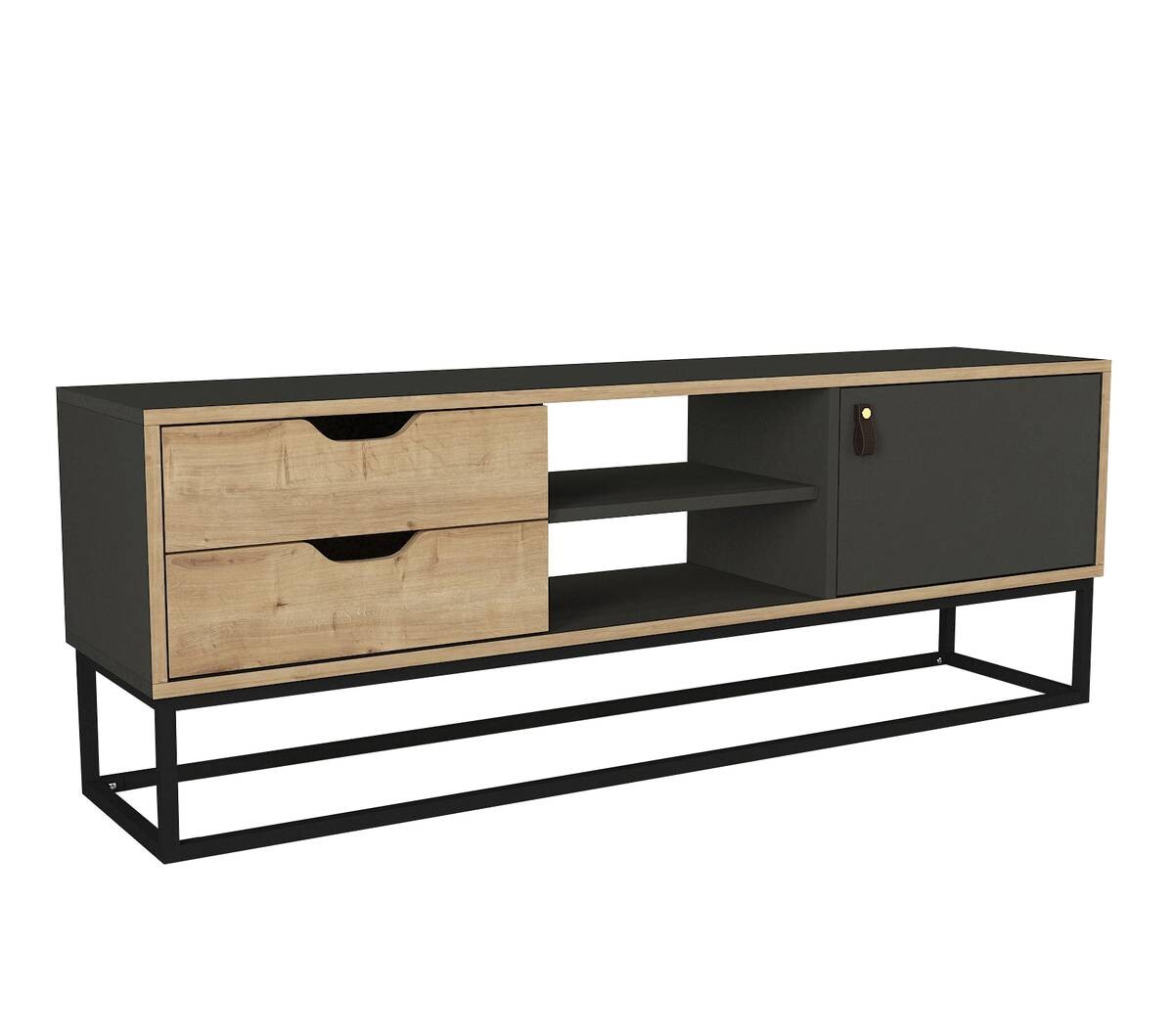 TV-Lowboard Dolores anthrazit Safir Nachbildung B/H/T: ca. 150x53,2x35 cm