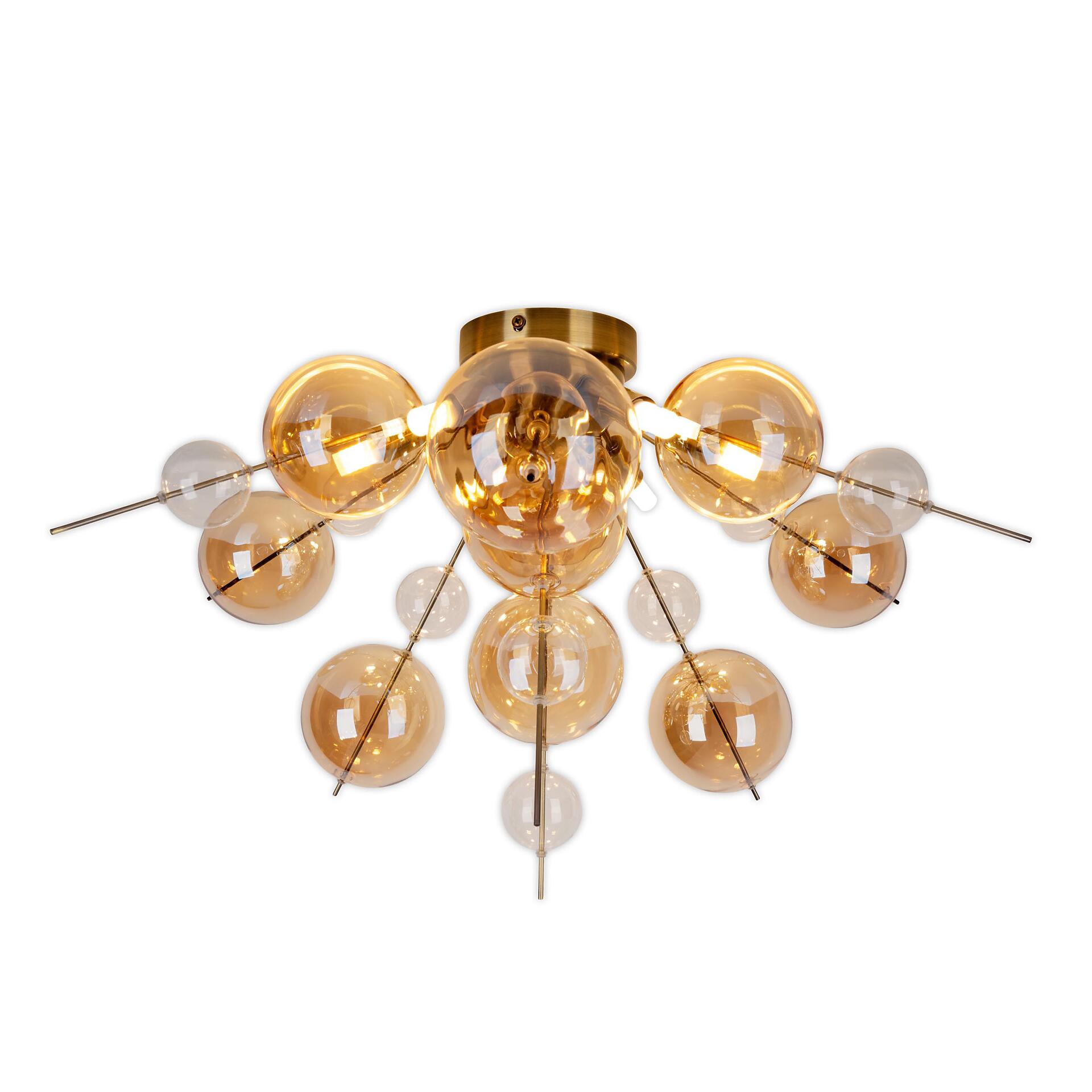 Näve Leuchten Deckenleuchte amber Glas Metall B/H/T/D: ca. 57x38x57x57 cm G9 6 Brennstellen