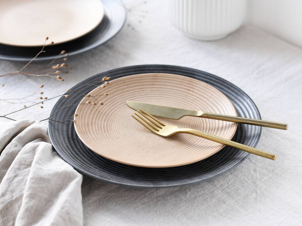 CreaTable Teller-Set Catania sand Steinzeug